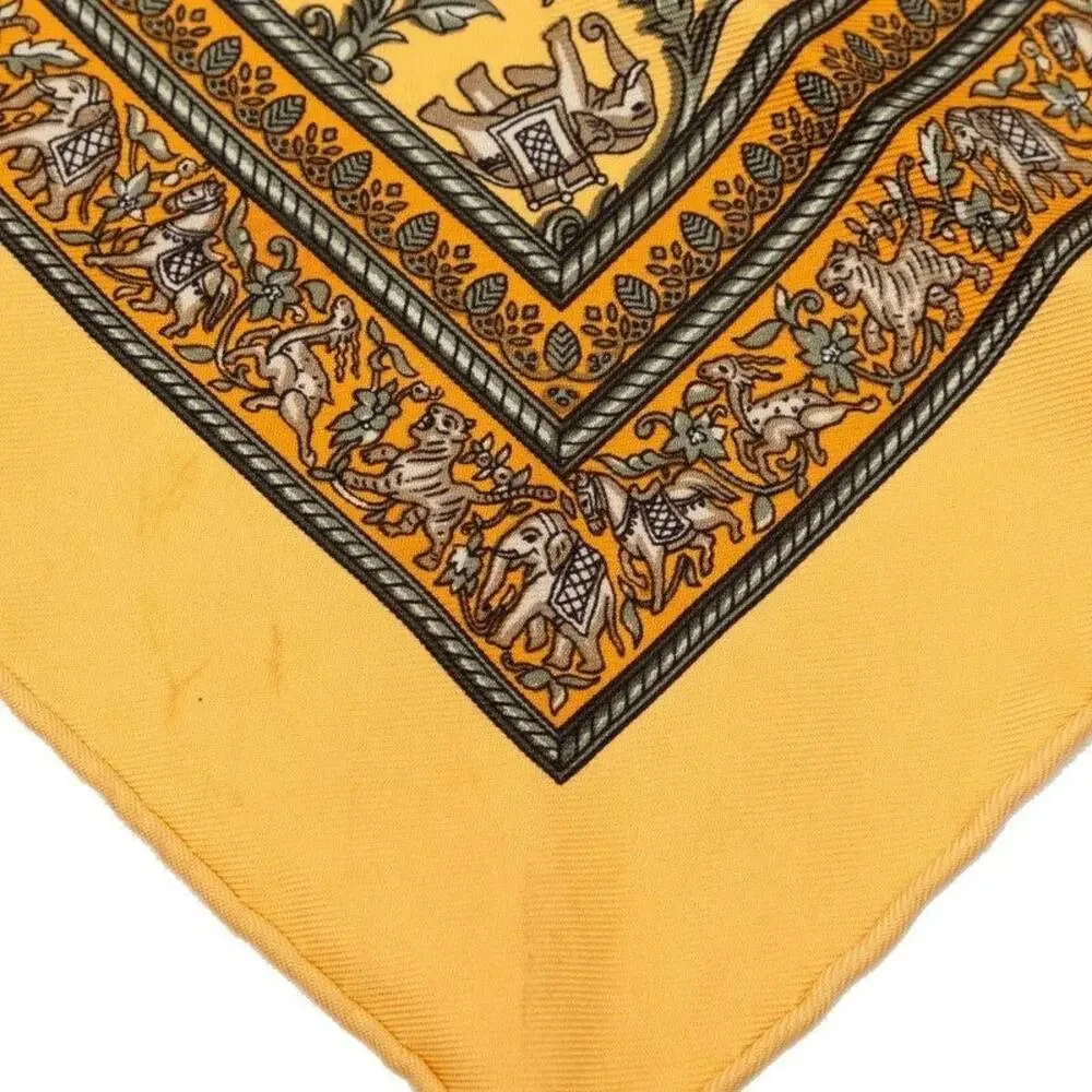 Hermes Silk Carre 45 Chasse En Inde Scarf Multicolor